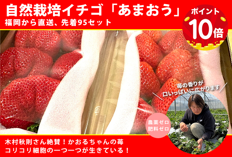 自然栽培イチゴ「あまおう」
