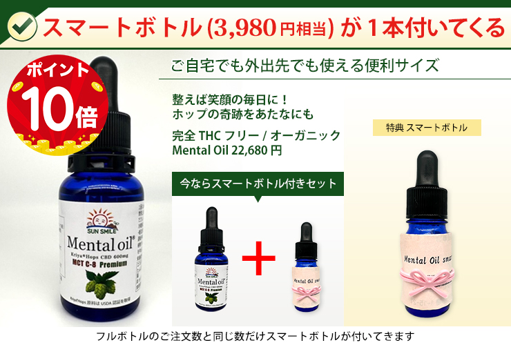 スマートボトル（3,980円相当）が1本付いてくる