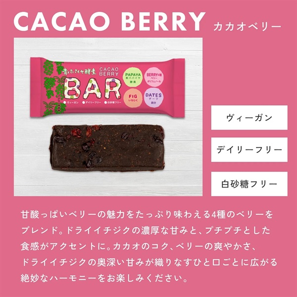 青パパイヤ酵素入りバー「カカオベリー」【1本/35g】