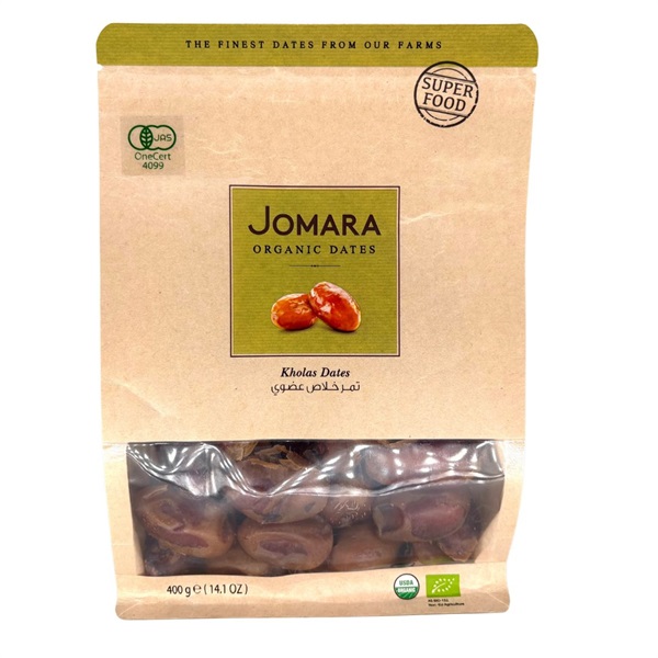 サウジアラビア産 有機デーツ カラース種 (上品なハチミツのような甘さと繊細なキャラメルの余韻)JOMARAプレミアムデーツ 【400g】 非遺伝子組換え スーパーフード ドライフルーツ 無添加