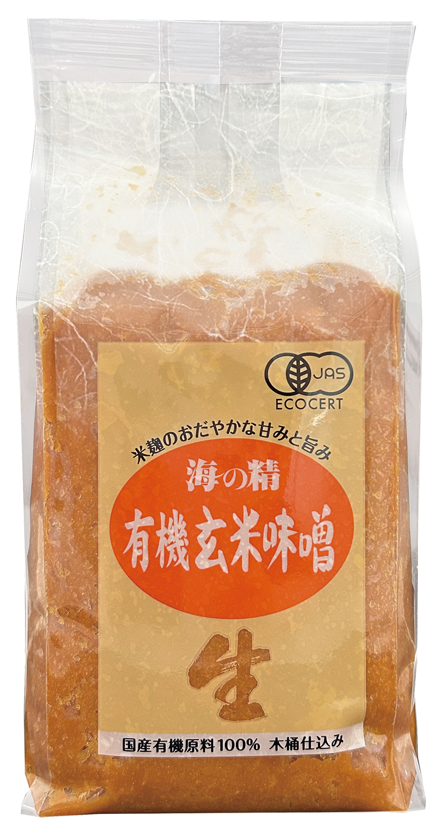 (海の精)国産有機・玄米味噌【１ｋｇ】MUSO10770