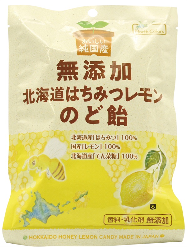 (ノースカラーズ)純国産北海道はちみつレモンのど飴【68g】MUSO33564