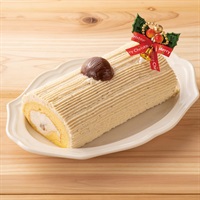 【12/17出荷商品/ 冷凍便】グリシーヌ 和栗のロールケーキ【長さ約16cm】国産栗ペースト・国産渋皮付栗を使用